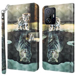 For Xiaomi 11T 5G / 11T Pro 5G PU Leather Flip Case Elegant 3D Pattern Printing Magnetic Closure Stand Wallet Phone Cover with Strap