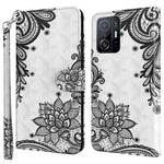 For Xiaomi 11T 5G / 11T Pro 5G PU Leather Flip Case Elegant 3D Pattern Printing Magnetic Closure Stand Wallet Phone Cover with Strap