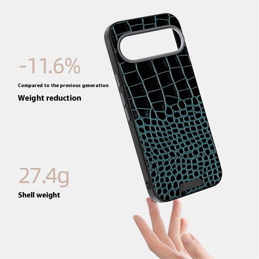 ABEEL til Google Pixel 10 Pro / Pixel 10 magnetisk cover med krokodille-tekstur mikro-præget bagside