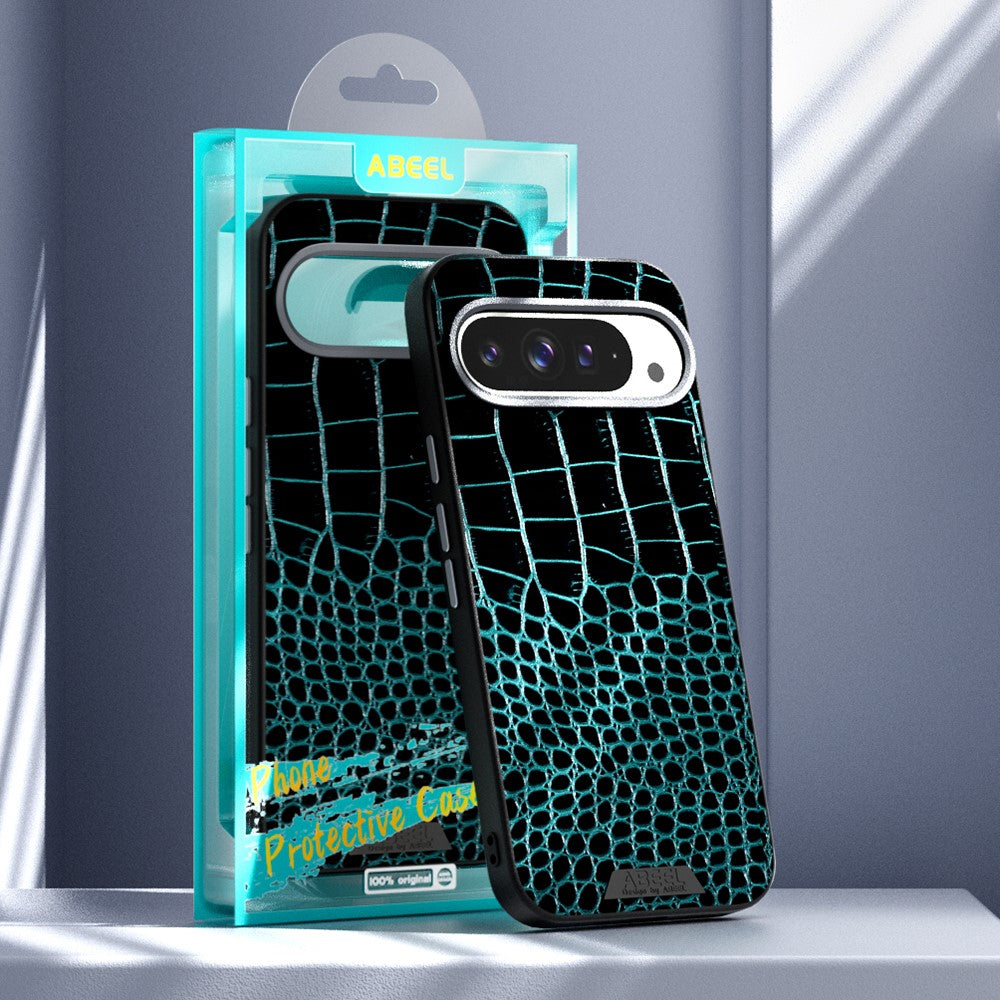 ABEEL til Google Pixel 10 Pro / Pixel 10 magnetisk cover med krokodille-tekstur mikro-præget bagside