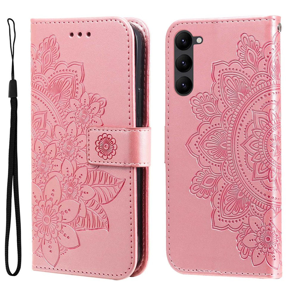 For Samsung Galaxy S23 Case Floral Pattern PU Leather Wallet Stand Phone Cover