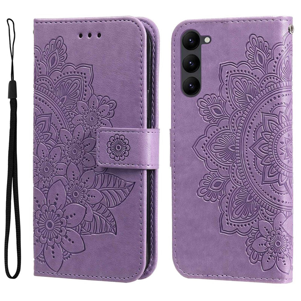 For Samsung Galaxy S23 Case Floral Pattern PU Leather Wallet Stand Phone Cover