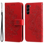 For Samsung Galaxy S23 Case Floral Pattern PU Leather Wallet Stand Phone Cover