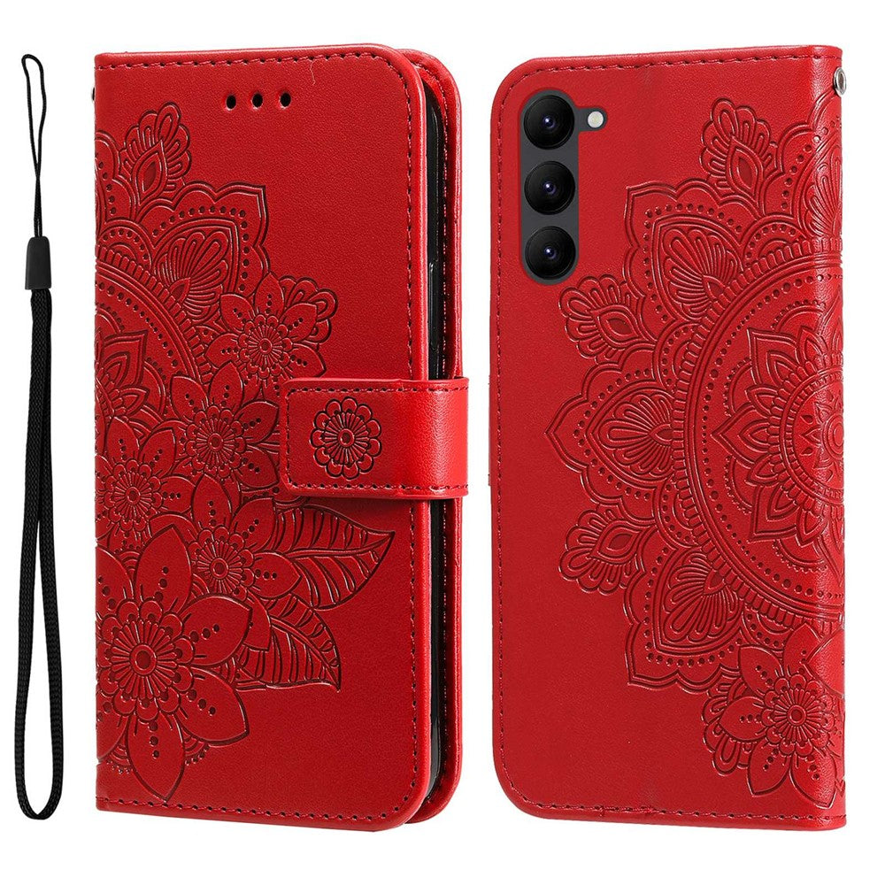 For Samsung Galaxy S23 Case Floral Pattern PU Leather Wallet Stand Phone Cover
