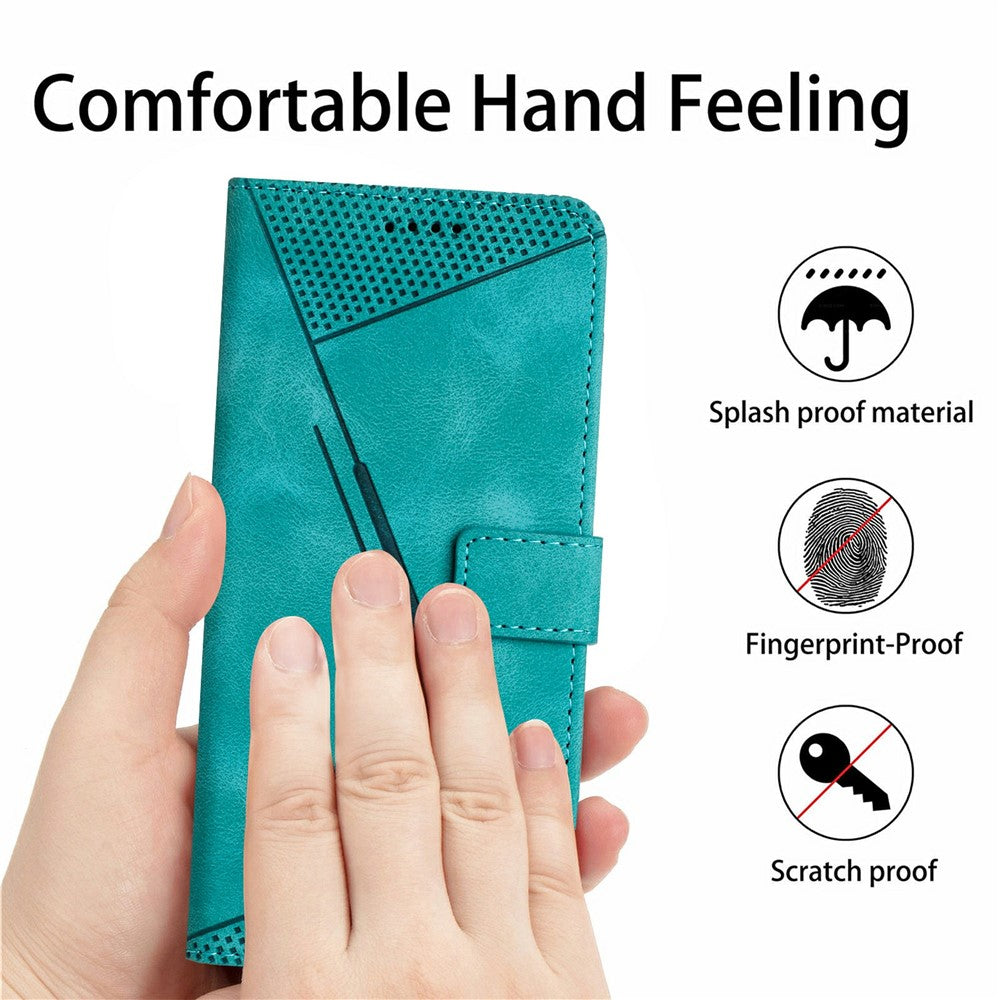 Xiaomi Redmi 15C 4G (EU) (173 mm) / 15C 5G (EU) (173 mm) / Poco C85 4G (173 mm) fodral handväska präglad triangel läder mobilskal