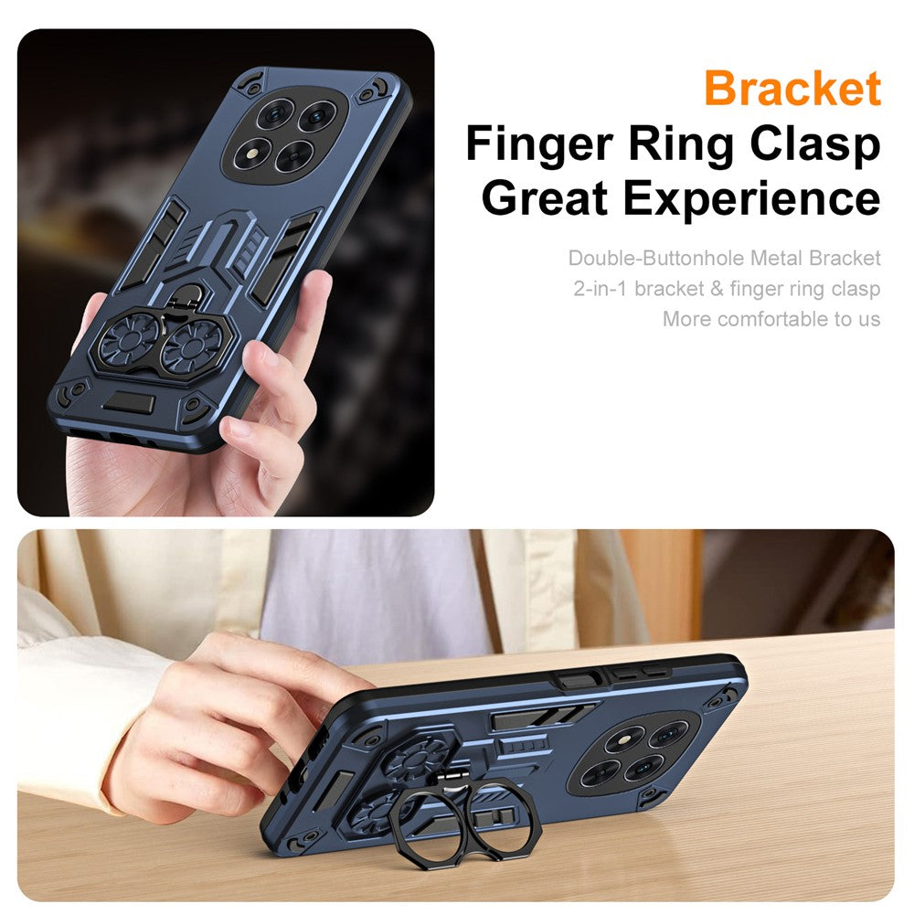 Phone Case for Xiaomi Poco X7 5G / Redmi Note 14 Pro 5G / 4G Ring Holder Kickstand PC + TPU Shockproof Cover