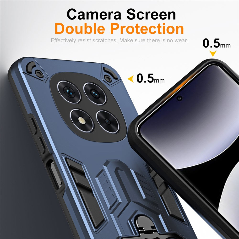 Phone Case for Xiaomi Poco X7 5G / Redmi Note 14 Pro 5G / 4G Ring Holder Kickstand PC + TPU Shockproof Cover