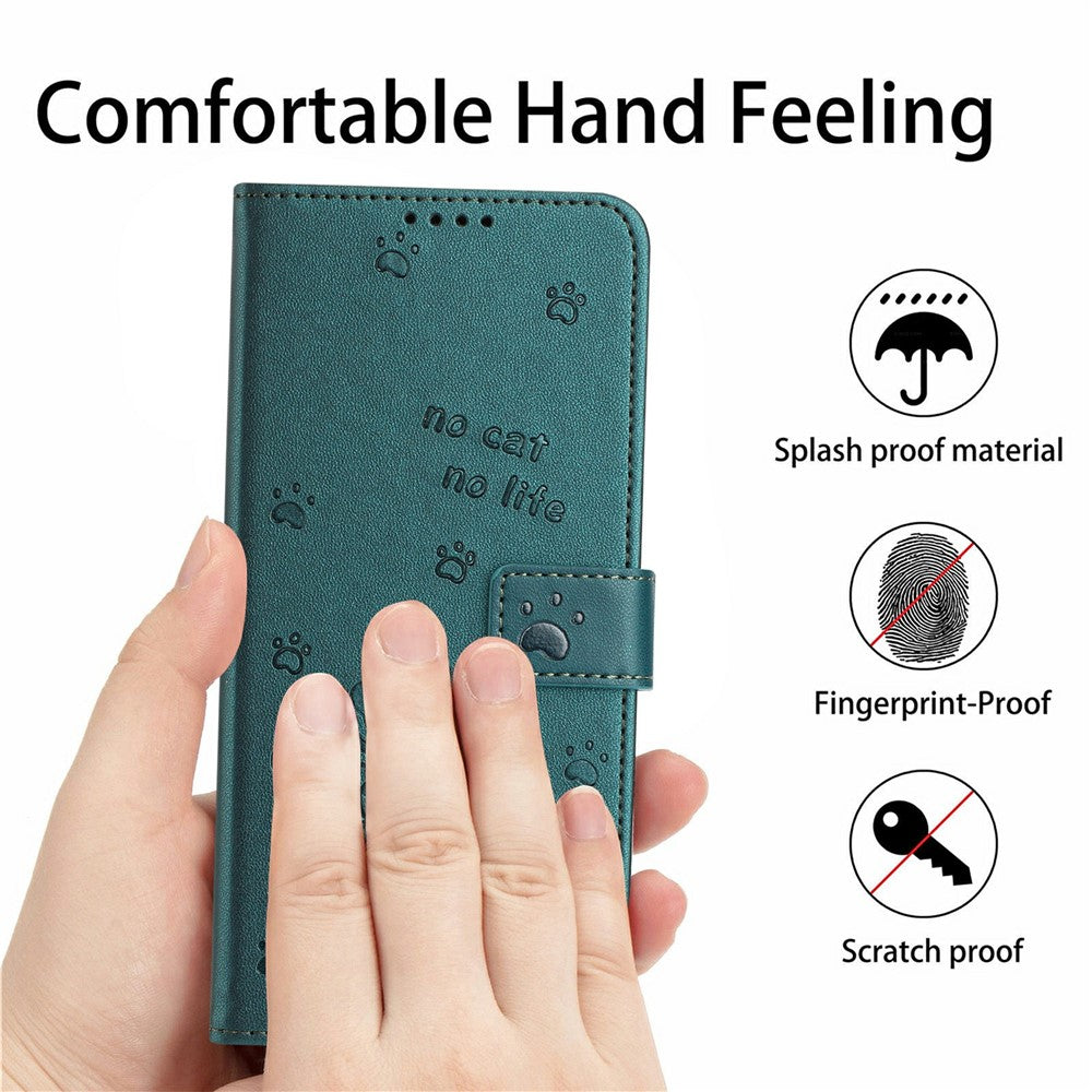 For Xiaomi Redmi 15C 4G (EU) (173mm) / 15C 5G (EU) (173mm) / Poco C85 4G (173mm) Wallet Case Cats Imprint Leather Phone Cover with Strap