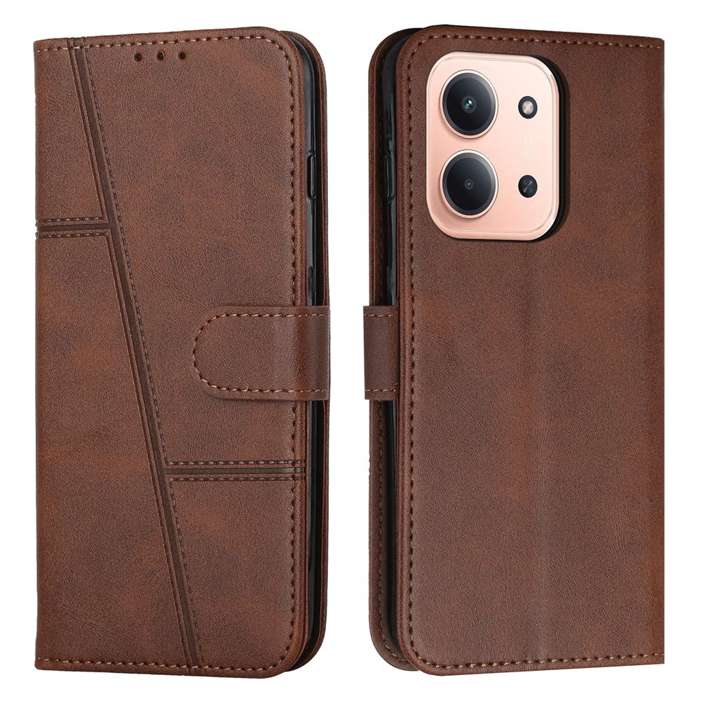For Xiaomi Redmi 15C 5G (Global) (171mm) / 15C 4G (Global) (171mm) / Poco C85 4G (171mm) Leather Phone Case Foldable Stand Wallet Flip Cover with Strap