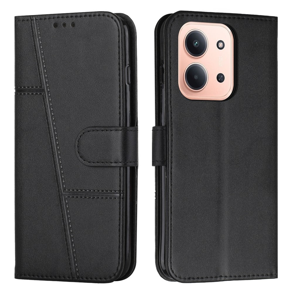 For Xiaomi Redmi 15C 5G (Global) (171mm) / 15C 4G (Global) (171mm) / Poco C85 4G (171mm) Leather Phone Case Foldable Stand Wallet Flip Cover with Strap