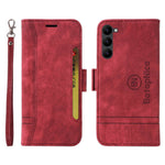 BETOPNICE 001 For Samsung Galaxy S23 PU Leather Phone Case Wallet Stand Imprinted Stitching Line Full Protection Cell Phone Cover