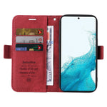 BETOPNICE 001 For Samsung Galaxy S23 PU Leather Phone Case Wallet Stand Imprinted Stitching Line Full Protection Cell Phone Cover