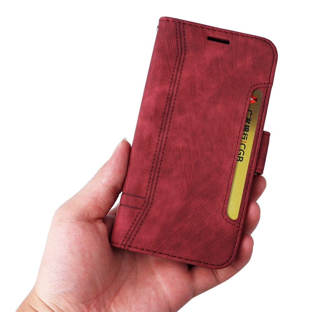 BETOPNICE 001 For Samsung Galaxy S23 PU Leather Phone Case Wallet Stand Imprinted Stitching Line Full Protection Cell Phone Cover