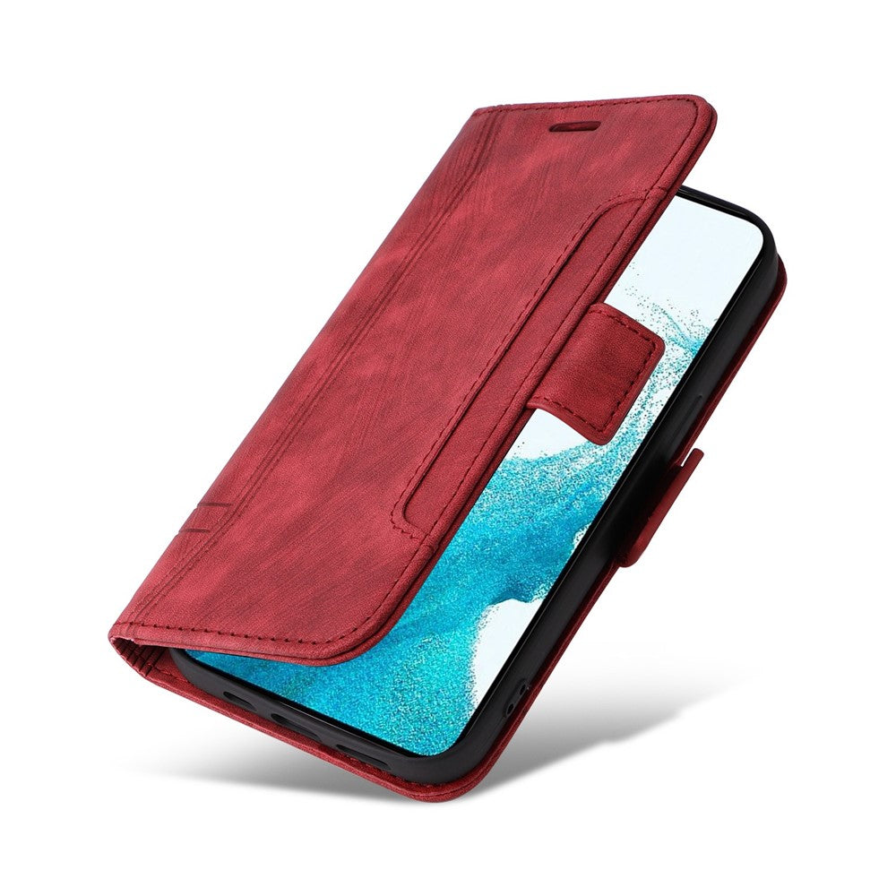BETOPNICE 001 For Samsung Galaxy S23 PU Leather Phone Case Wallet Stand Imprinted Stitching Line Full Protection Cell Phone Cover
