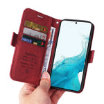 BETOPNICE 001 For Samsung Galaxy S23 PU Leather Phone Case Wallet Stand Imprinted Stitching Line Full Protection Cell Phone Cover