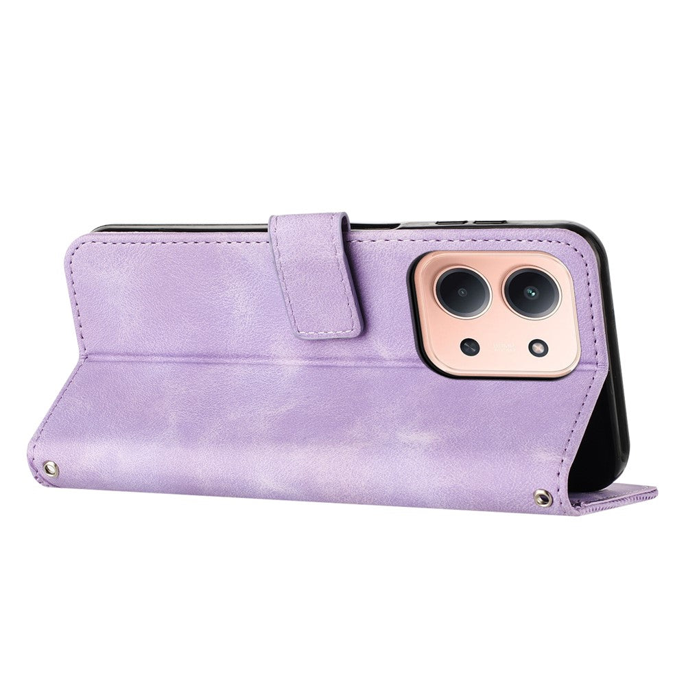 For Xiaomi Redmi 15C 5G (Global) (171mm) / 15C 4G (Global) (171mm) / Poco C85 4G (171mm) Case Handbag Imprinted Triangle Leather Phone Cover