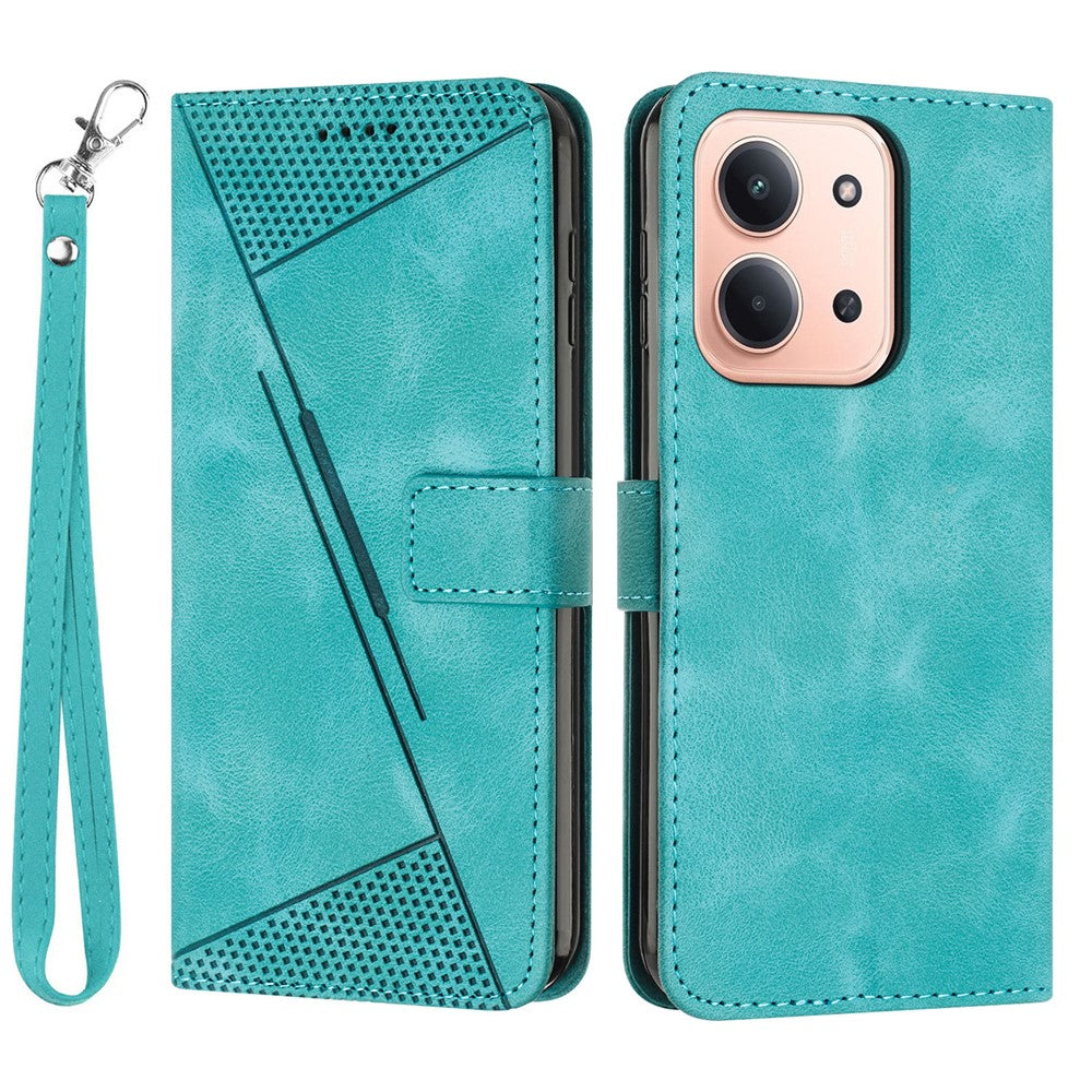 For Xiaomi Redmi 15C 5G (Global) (171mm) / 15C 4G (Global) (171mm) / Poco C85 4G (171mm) Case Handbag Imprinted Triangle Leather Phone Cover