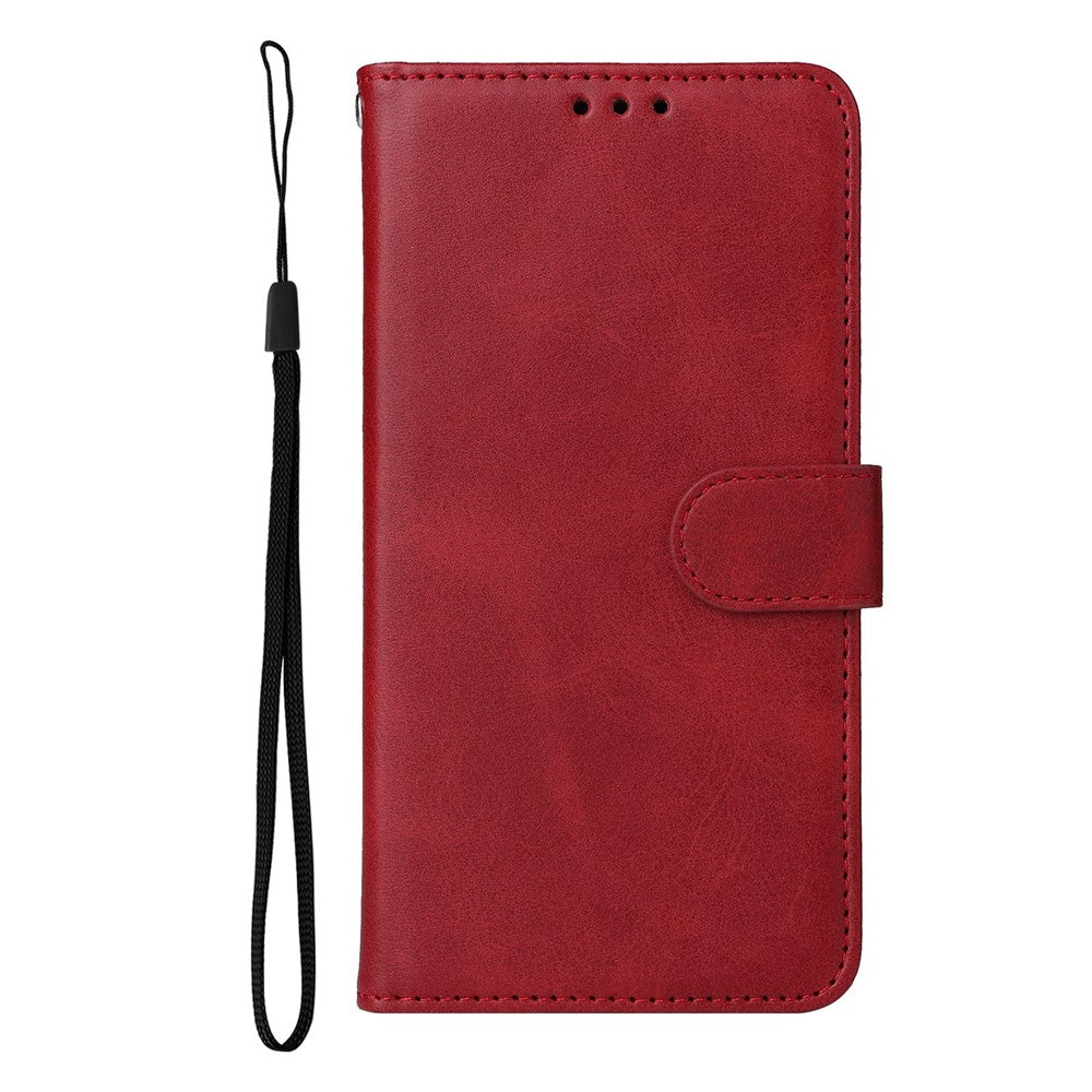 For Samsung Galaxy S23+ Calf Texture Shockproof PU Leather Case Magnetic Clasp Wallet Stand Phone Cover