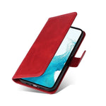 For Samsung Galaxy S23+ Calf Texture Shockproof PU Leather Case Magnetic Clasp Wallet Stand Phone Cover