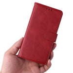 For Samsung Galaxy S23+ Calf Texture Shockproof PU Leather Case Magnetic Clasp Wallet Stand Phone Cover