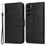 For Samsung Galaxy S23+ Calf Texture Shockproof PU Leather Case Magnetic Clasp Wallet Stand Phone Cover