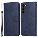For Samsung Galaxy S23+ Calf Texture Shockproof PU Leather Case Magnetic Clasp Wallet Stand Phone Cover