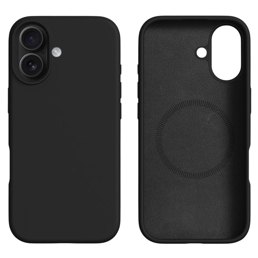 For iPhone 16 Case Compatible with MagSafe Liquid Silicone + PC Phone Cover