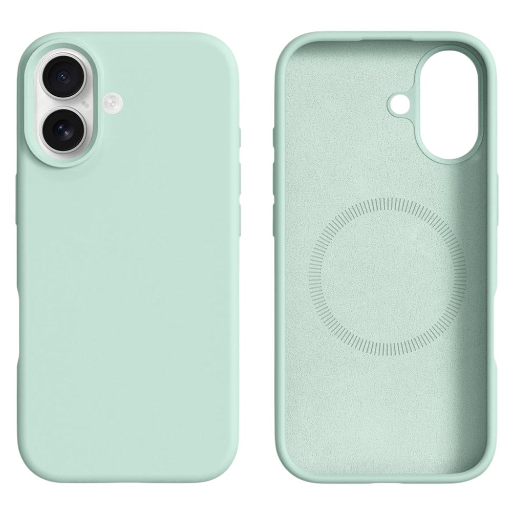 For iPhone 16 Case Compatible with MagSafe Liquid Silicone + PC Phone Cover