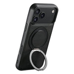 SUTENI G3 Til iPhone 17 Pro Etui Kompatibel med MagSafe Vokset Tekstur Roterende Støtteben Læder Telefon Bagcover