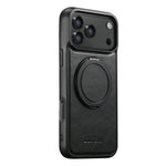 SUTENI G3 Til iPhone 17 Pro Etui Kompatibel med MagSafe Vokset Tekstur Roterende Støtteben Læder Telefon Bagcover