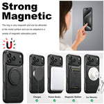 SUTENI G3 Til iPhone 17 Pro Etui Kompatibel med MagSafe Vokset Tekstur Roterende Støtteben Læder Telefon Bagcover