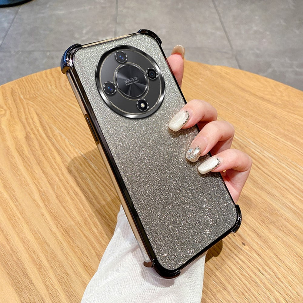 Honor X9b 5G Cover Glitrende TPU-telefoncover med forstærkede hjørner