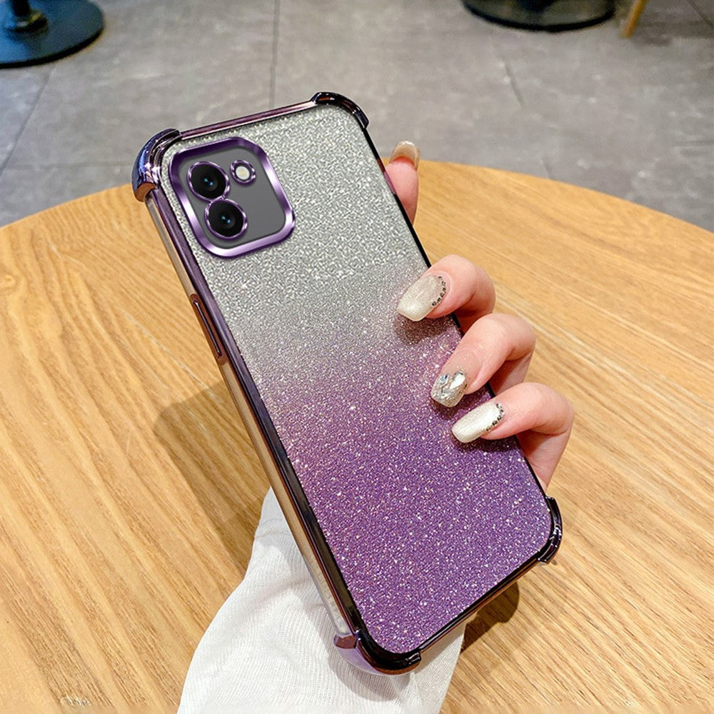 Til Samsung Galaxy A08 5G / A08 4G / A07 4G Cover Glitter TPU Telefoncover med forstærkede hjørner