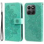 For Honor 400 Smart 5G / 4G / X7d 4G Cover Blomstret mønster PU læder tegnebog stander telefoncover