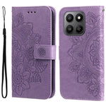 For Honor 400 Smart 5G / 4G / X7d 4G Cover Blomstret mønster PU læder tegnebog stander telefoncover