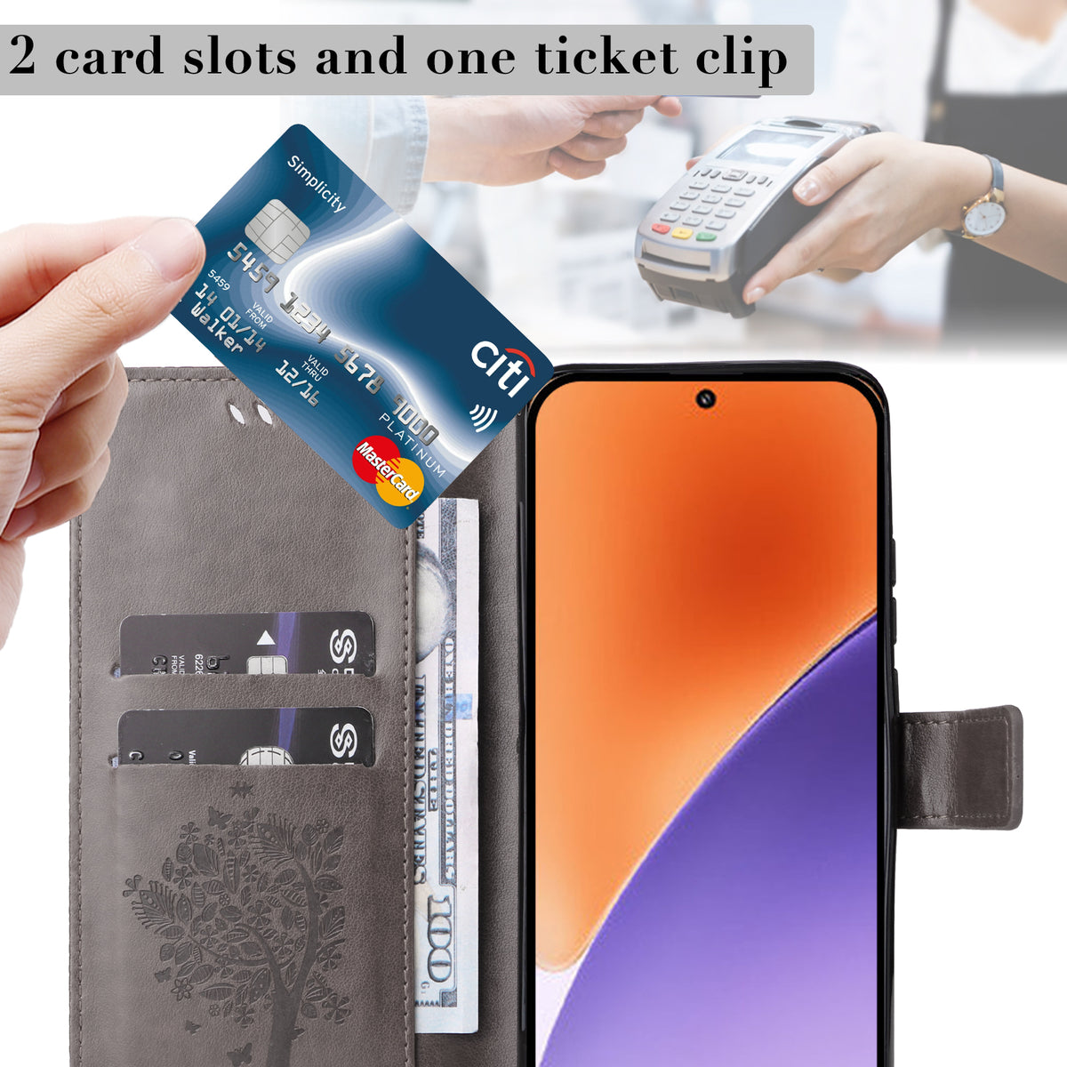 For Xiaomi 15 Phone Case with Stand Cat Tree Pattern Leather Wallet Mobile Cover