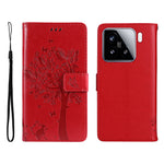 For Xiaomi 15 Phone Case with Stand Cat Tree Pattern Leather Wallet Mobile Cover