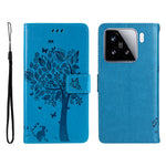 For Xiaomi 15 Phone Case with Stand Cat Tree Pattern Leather Wallet Mobile Cover