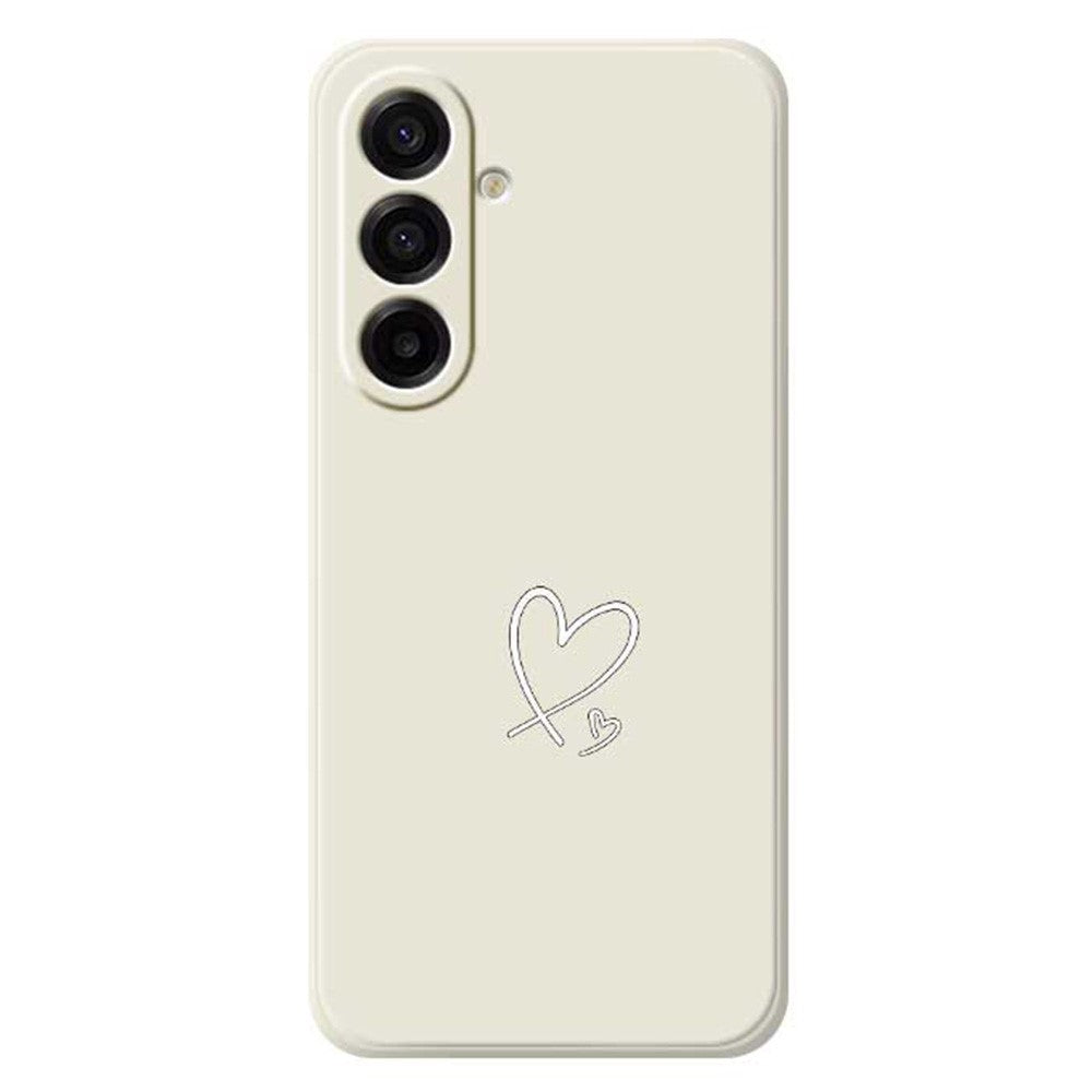 Samsung Galaxy A18 5G / A18 4G / A17 5G / A17 4G skal vitt kärleksmönster tryck rak kant TPU mobil baksida