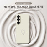 Samsung Galaxy A18 5G / A18 4G / A17 5G / A17 4G skal vitt kärleksmönster tryck rak kant TPU mobil baksida