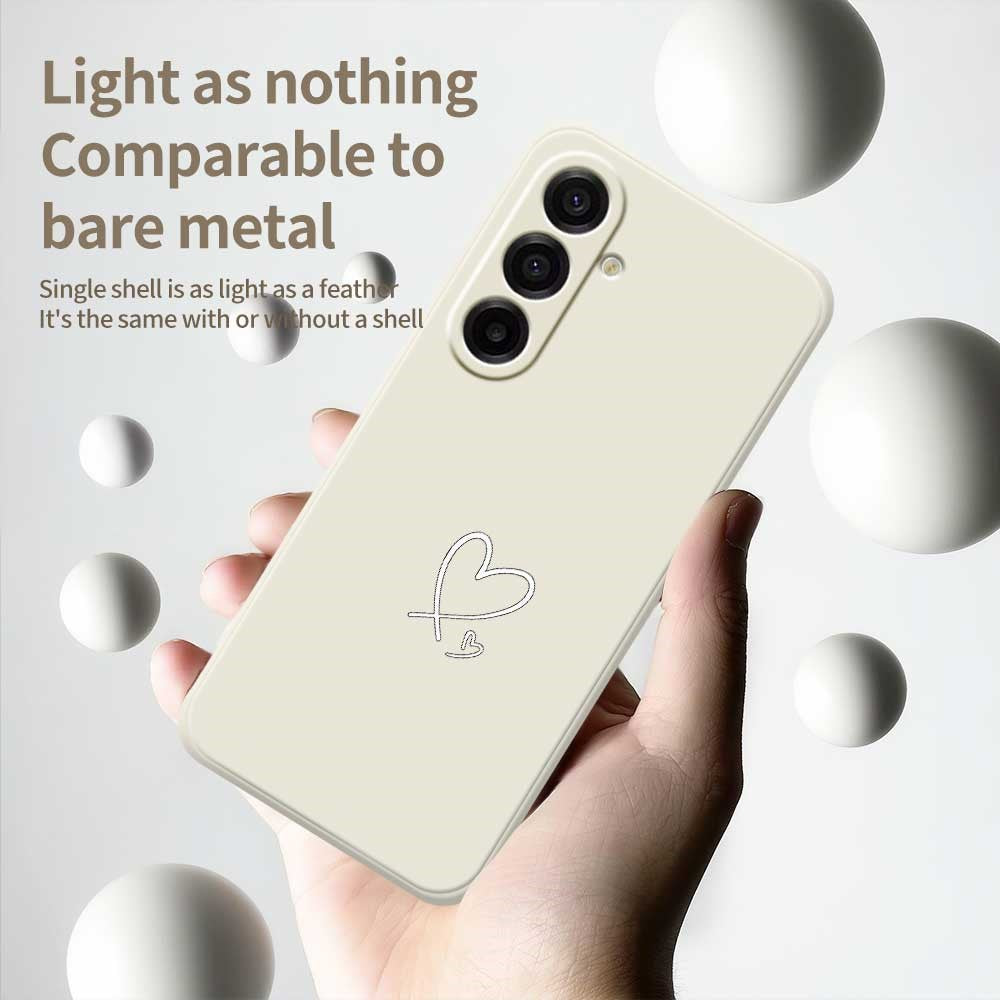 Samsung Galaxy A18 5G / A18 4G / A17 5G / A17 4G skal vitt kärleksmönster tryck rak kant TPU mobil baksida
