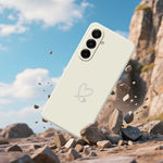 Samsung Galaxy A18 5G / A18 4G / A17 5G / A17 4G skal vitt kärleksmönster tryck rak kant TPU mobil baksida