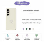 Samsung Galaxy A18 5G / A18 4G / A17 5G / A17 4G skal vitt kärleksmönster tryck rak kant TPU mobil baksida