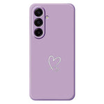 Samsung Galaxy A18 5G / A18 4G / A17 5G / A17 4G skal vitt kärleksmönster tryck rak kant TPU mobil baksida