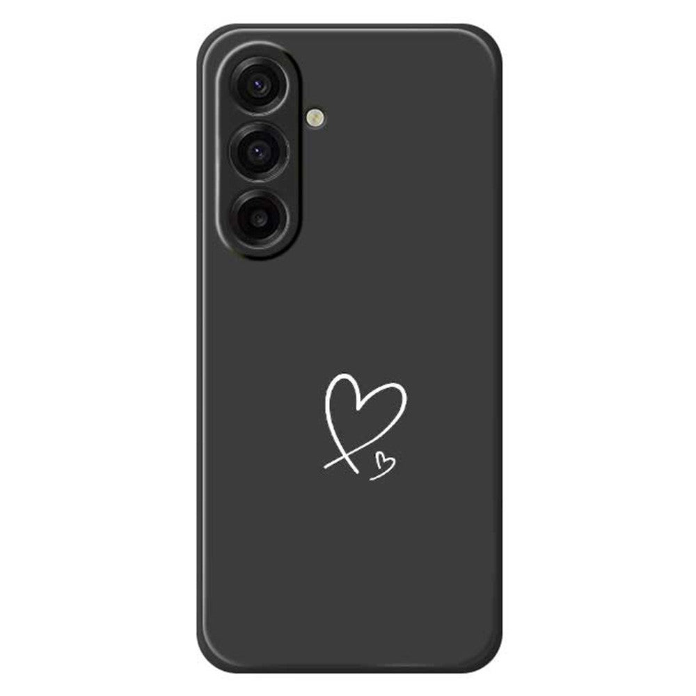 Samsung Galaxy A18 5G / A18 4G / A17 5G / A17 4G skal vitt kärleksmönster tryck rak kant TPU mobil baksida
