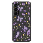 Samsung Galaxy A18 5G / A18 4G / A17 5G / A17 4G skal lila fjärilsmönster tryck rak kant TPU mobil baksida