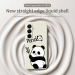 For Samsung Galaxy A18 5G / A18 4G / A17 5G / A17 4G Case Panda Pattern Printing Straight Edge TPU Phone Back Cover