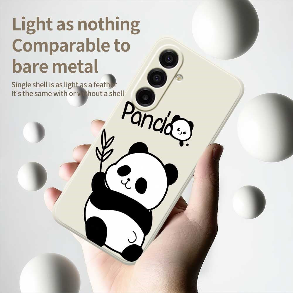 For Samsung Galaxy A18 5G / A18 4G / A17 5G / A17 4G Case Panda Pattern Printing Straight Edge TPU Phone Back Cover