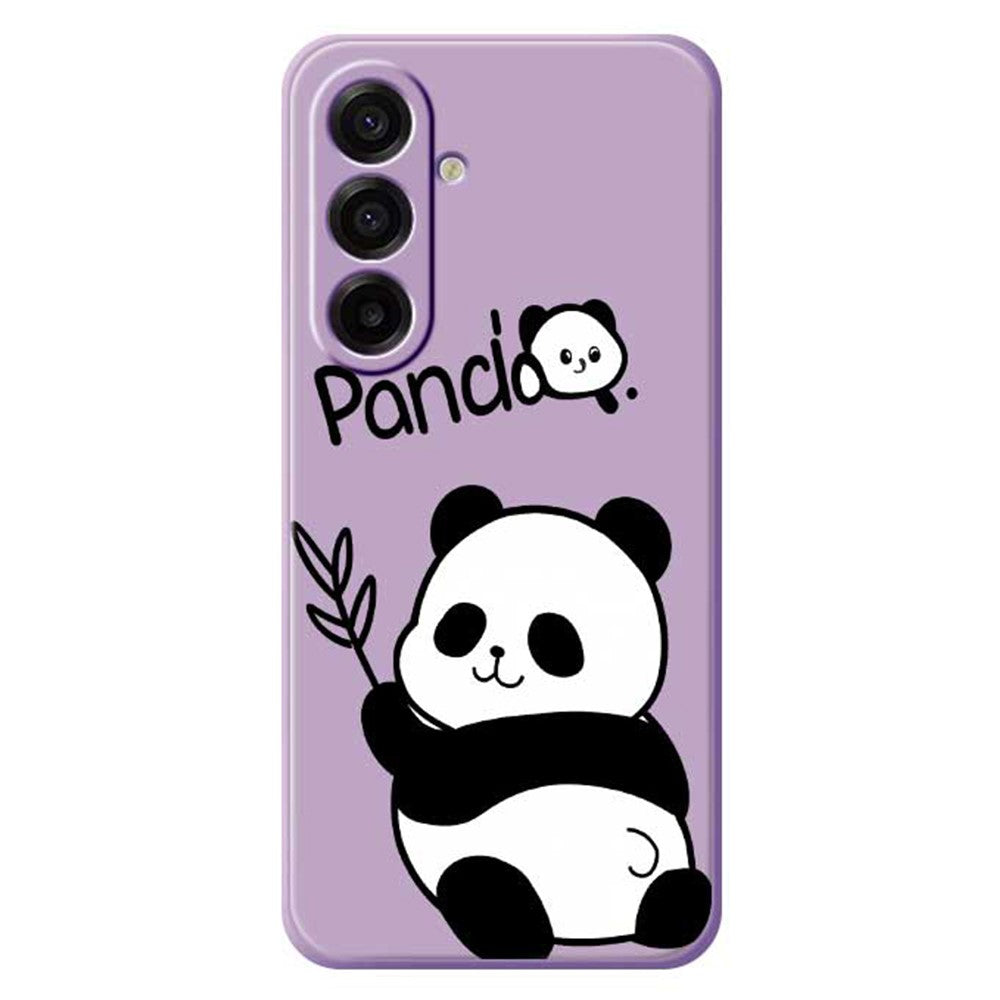 For Samsung Galaxy A18 5G / A18 4G / A17 5G / A17 4G Case Panda Pattern Printing Straight Edge TPU Phone Back Cover