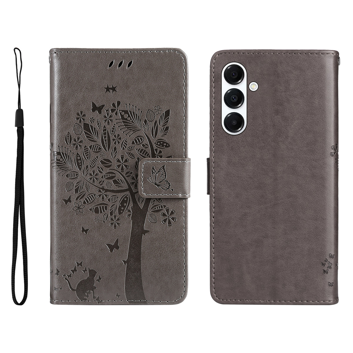 For Samsung Galaxy A18 5G / A17 5G / A26 5G / A16 5G / A16 4G Phone Case with Stand Cat Tree Pattern Leather Wallet Mobile Cover